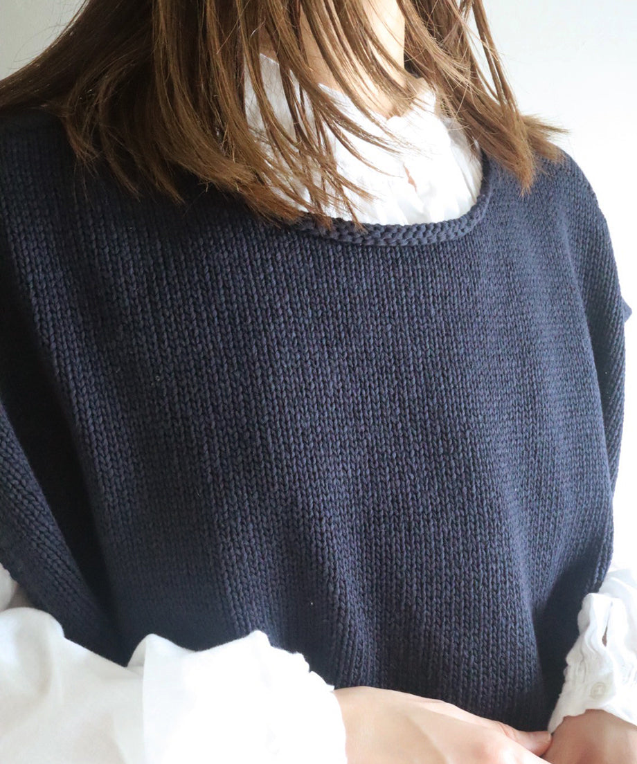 ニットベスト / Navy Black