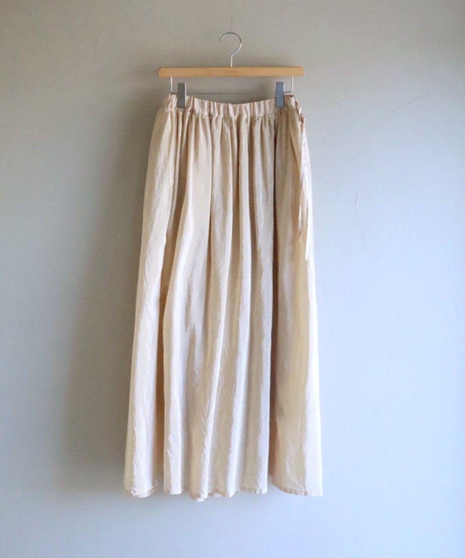 コットンシルクギャザースカート / Rose Sand Beige