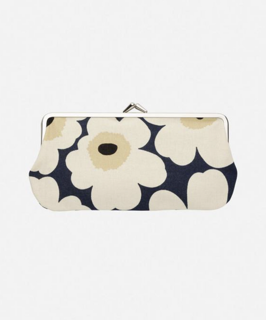 がま口ポーチ / Navy & Ivory