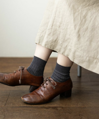 リブショートソックス / Charcoal