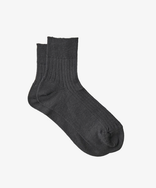 リブショートソックス / Charcoal