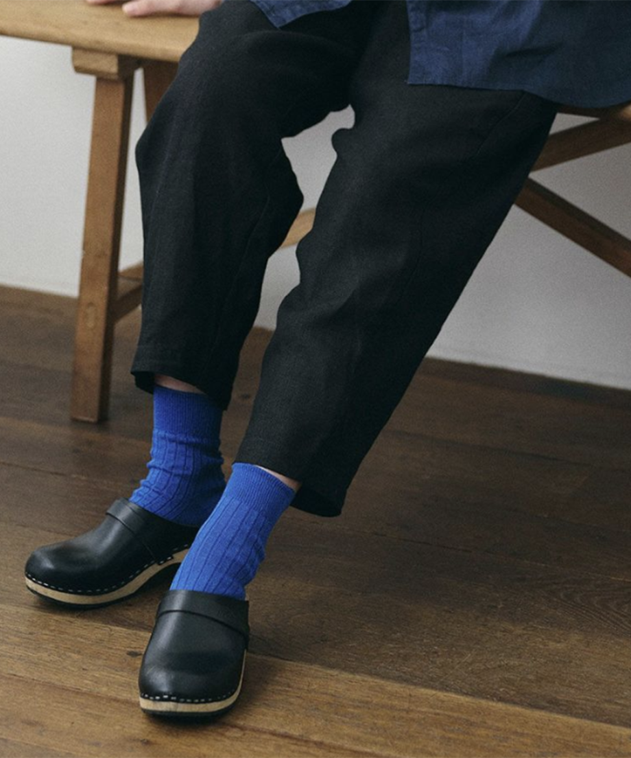 リブショートソックス / Blue