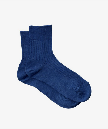 リブショートソックス / Blue