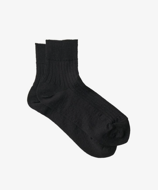 リブショートソックス / Black