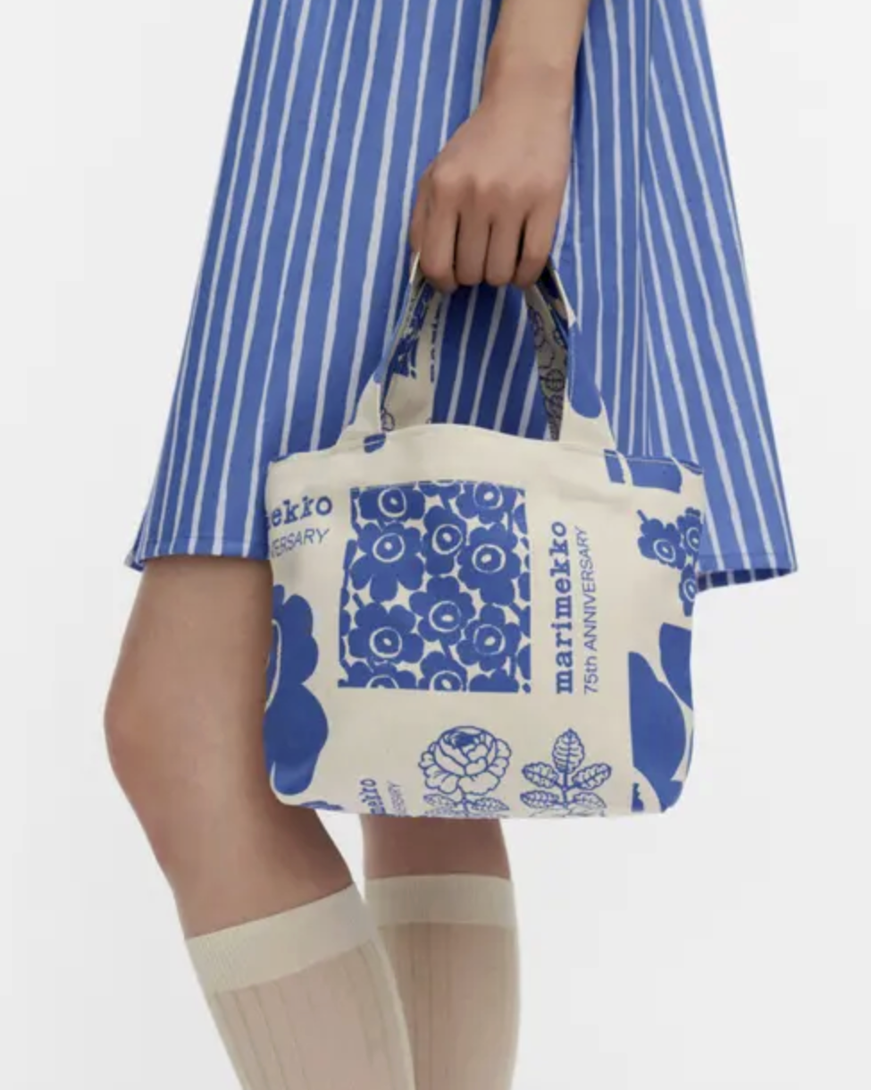 75th トートバッグ / Ivory & Blue