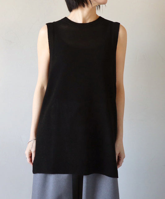 ノースリーブニット / Black