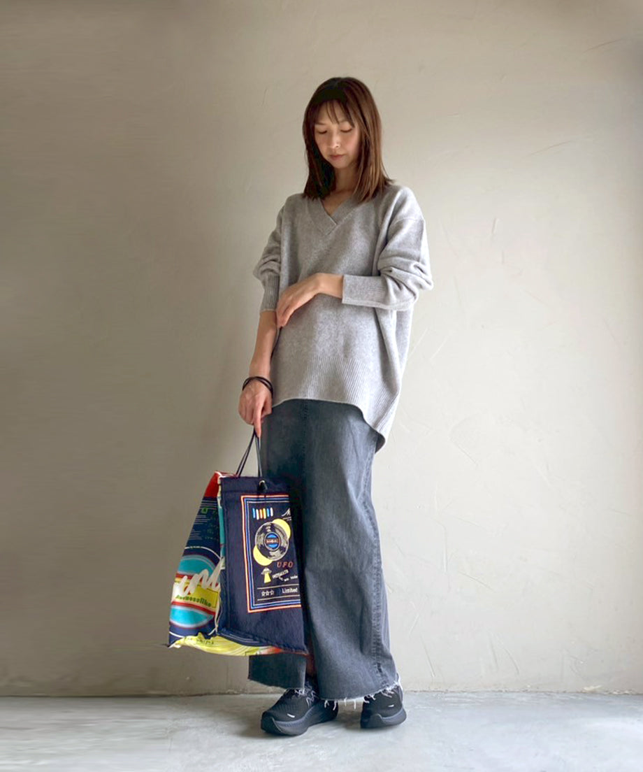 スリットロングスカート / Light Gray